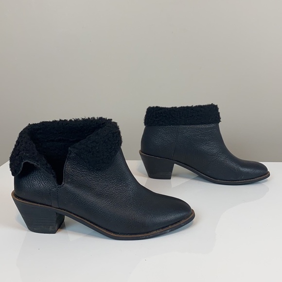 Kelsi Dagger Brooklyn Kayak Leather Faux fur Ankle Boots Booties Size 9.5 - Picture 2 of 14